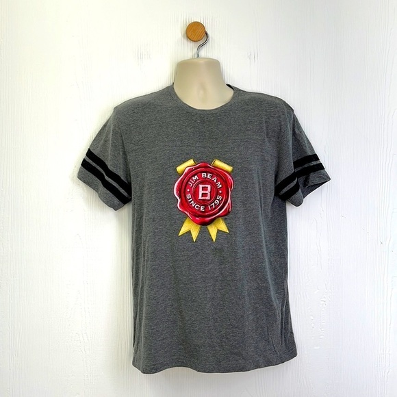 Live & Tell - Jim Beam 1795 Team Beam Stripe Sleeves Graphic T Shirt Size M - Picture 1 of 11